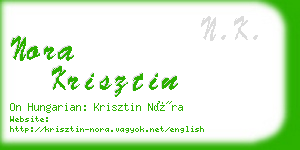 nora krisztin business card